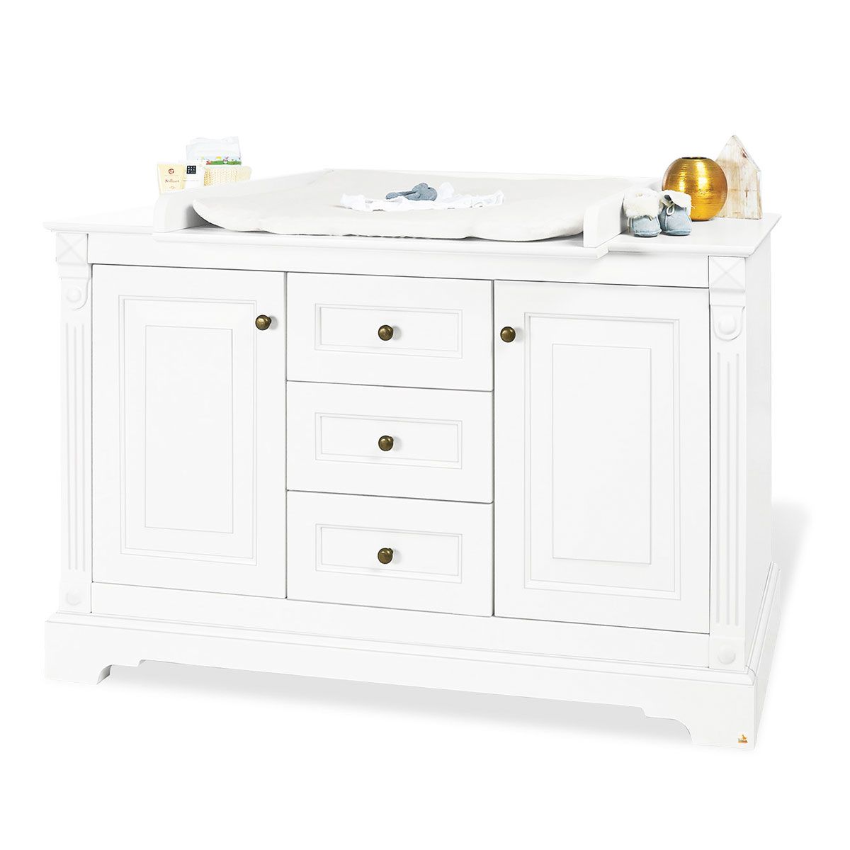 Pinolino Emilia Wickelkommode extrabreit 3 Schubkästen, 2 Türen