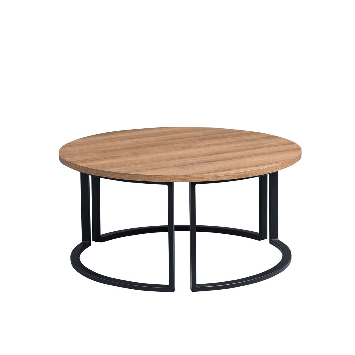 M2 Kollektion Couchtisch Chicago 2 Dekor Eich braun | Gestell Metall schwarz