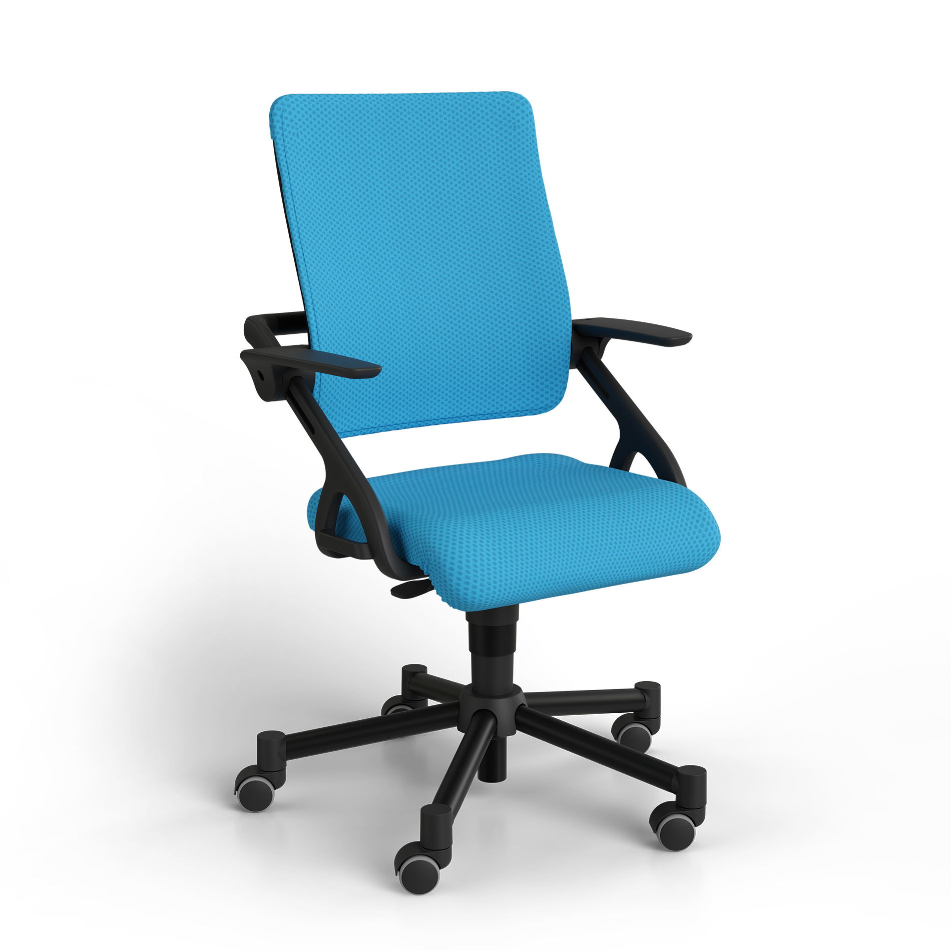 Drehstuhl Tio uni azurblau schwarzes Gestell