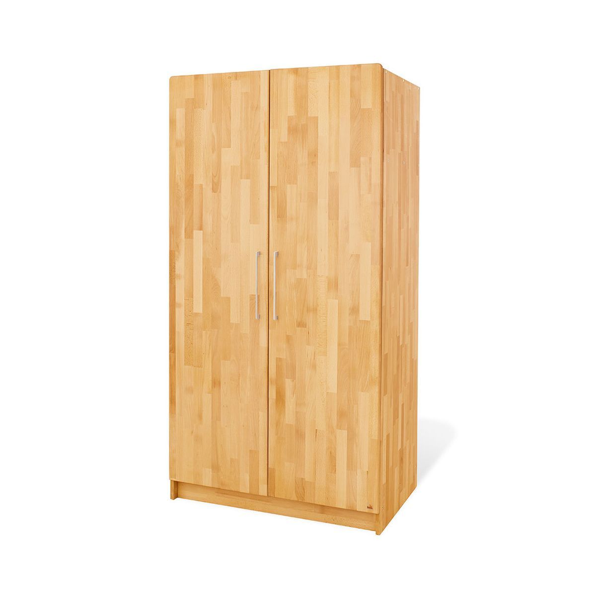 Pinolino Natura 2-trg. Kleiderschrank, natur, mit 2x Kleiderstangen und 6x Ablagefächern, 94cm x 182cm x 63cm