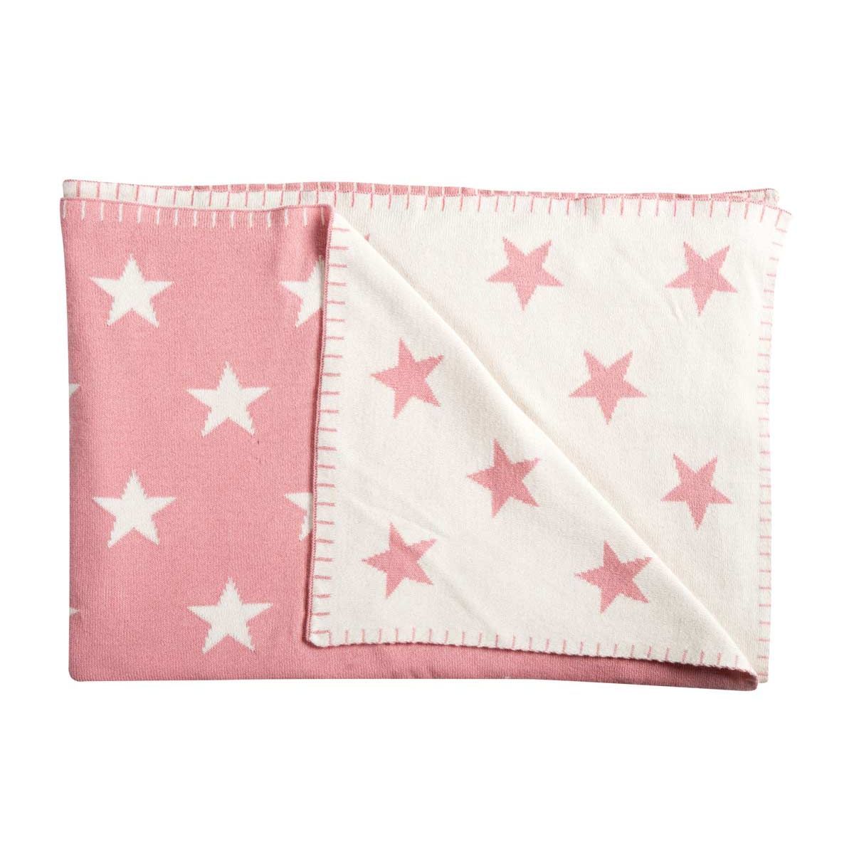 Schardt Kuscheldecke Big Star altrosa 95x120 Schmusedecke - 100% Baumwolle