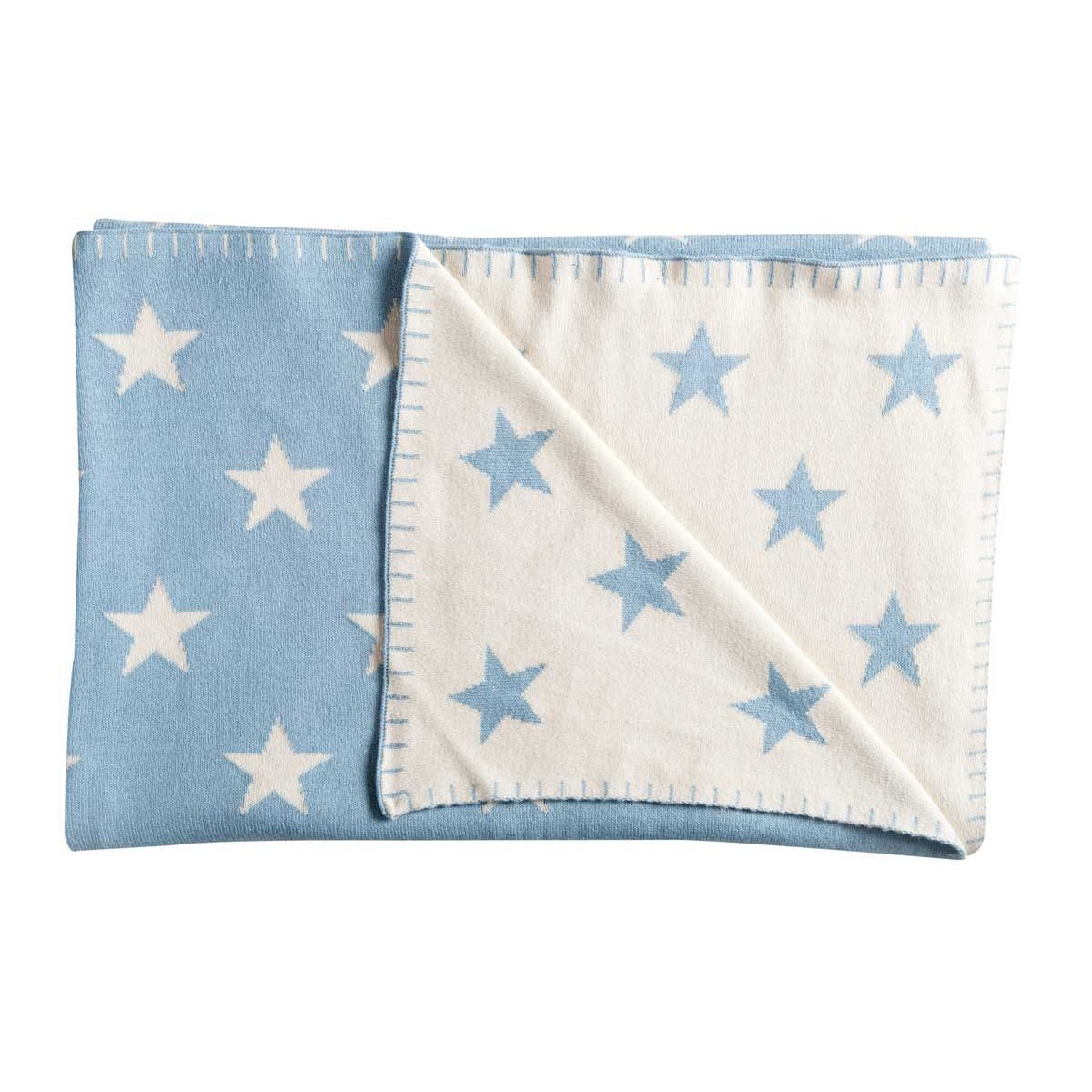 Schardt Kuscheldecke Big Star hellblau 95x120 Schmusedecke - 100% Baumwolle