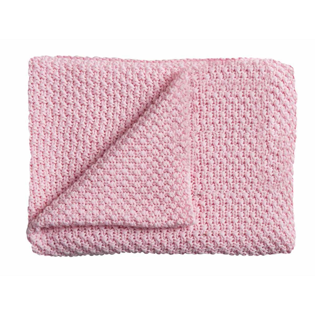Schardt Strickdecke rosa 75x100 cm Tagesdecke - 100% Baumwolle
