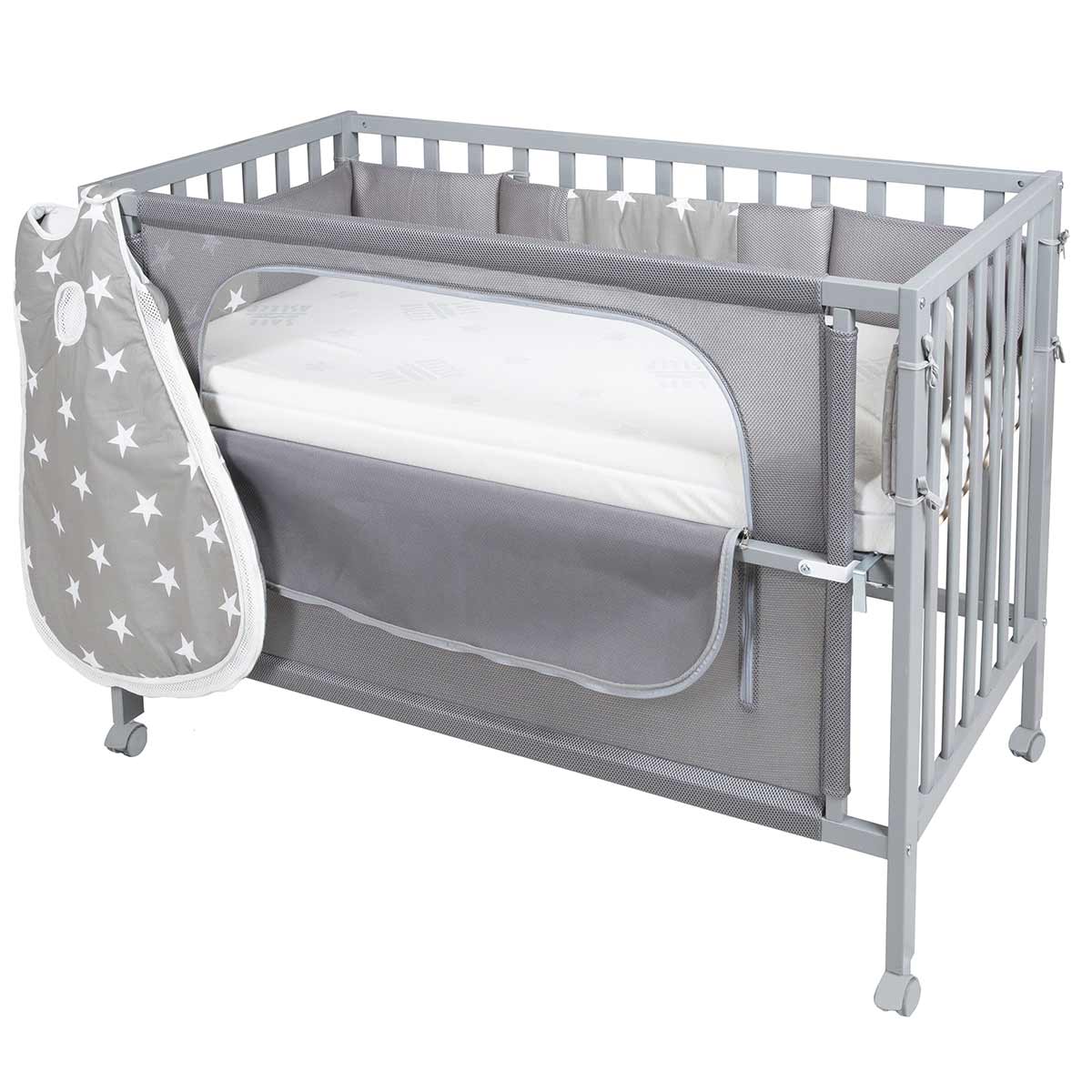 Roba Room Bed Little Stars safe asleep inkl. Schlafsack, Matratze & Nestchen
