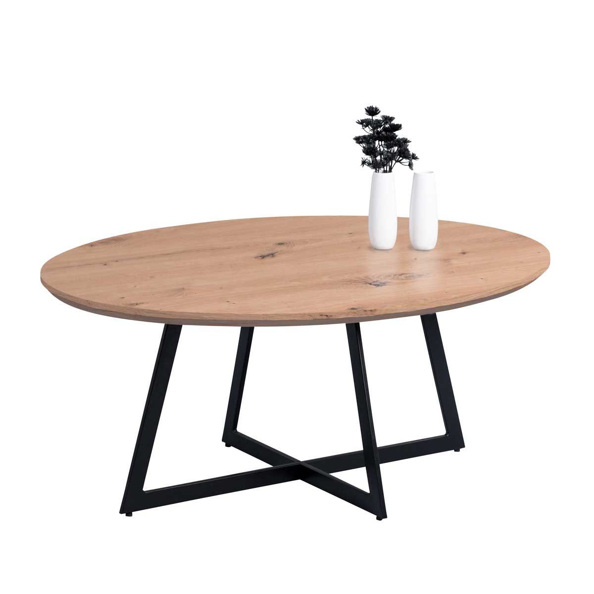 M2 Kollektion Couchtisch Yarra MDF Dekor Artisaneiche | Gestell Metall schwarz