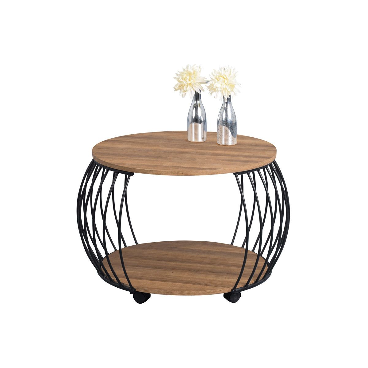 M2 Kollektion Couchtisch Peking 1 Durchmesser 60 cm | Dekor Eiche braun