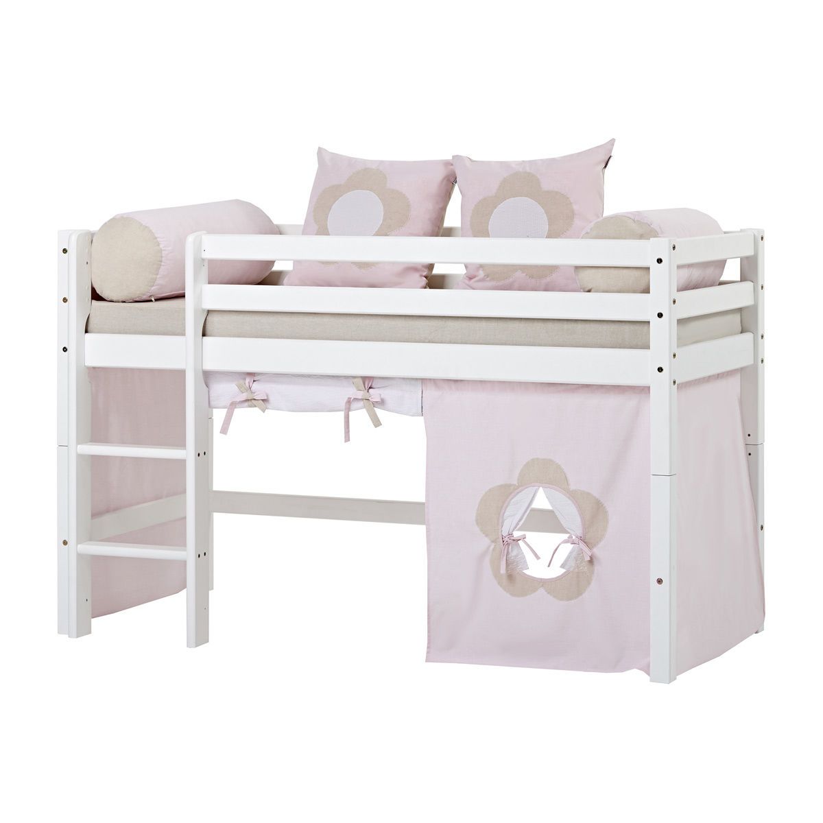 Hoppekids Vorhang-Set für halbhohes Bett 70x160 cm Dessin FAIRYTALE FLOWER - auch für Etagenbett