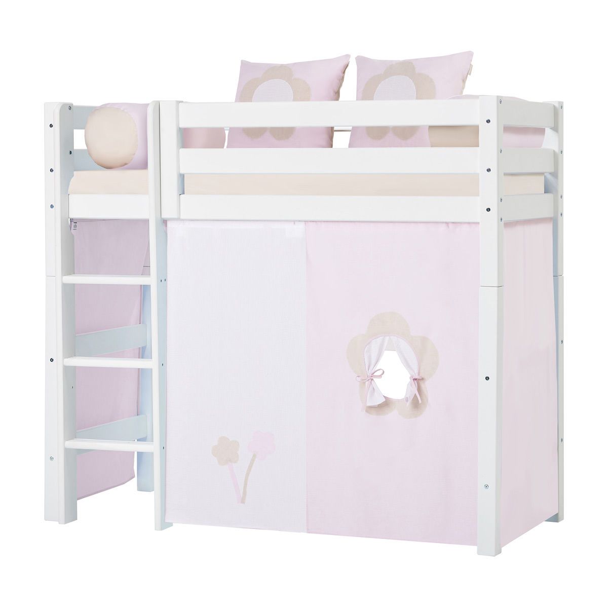 Hoppekids Vorhang-Set für mittelhohes Bett 70x160 Dessin FAIRYTALE FLOWER