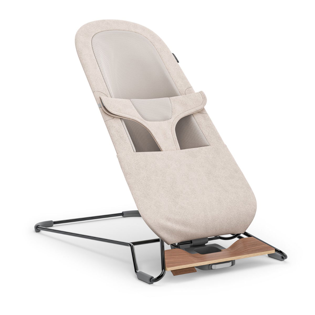 UPPABaby Mira 2in1 Babywippe und Sitz Charlie - Sand Mélange | Silber Rahmen | Birke Holz