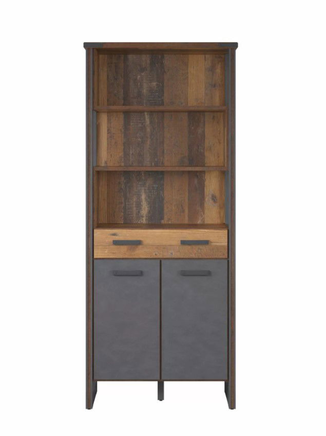 trendteam Büroschrank mit Regalteil Prime Old Wood / Matera NB