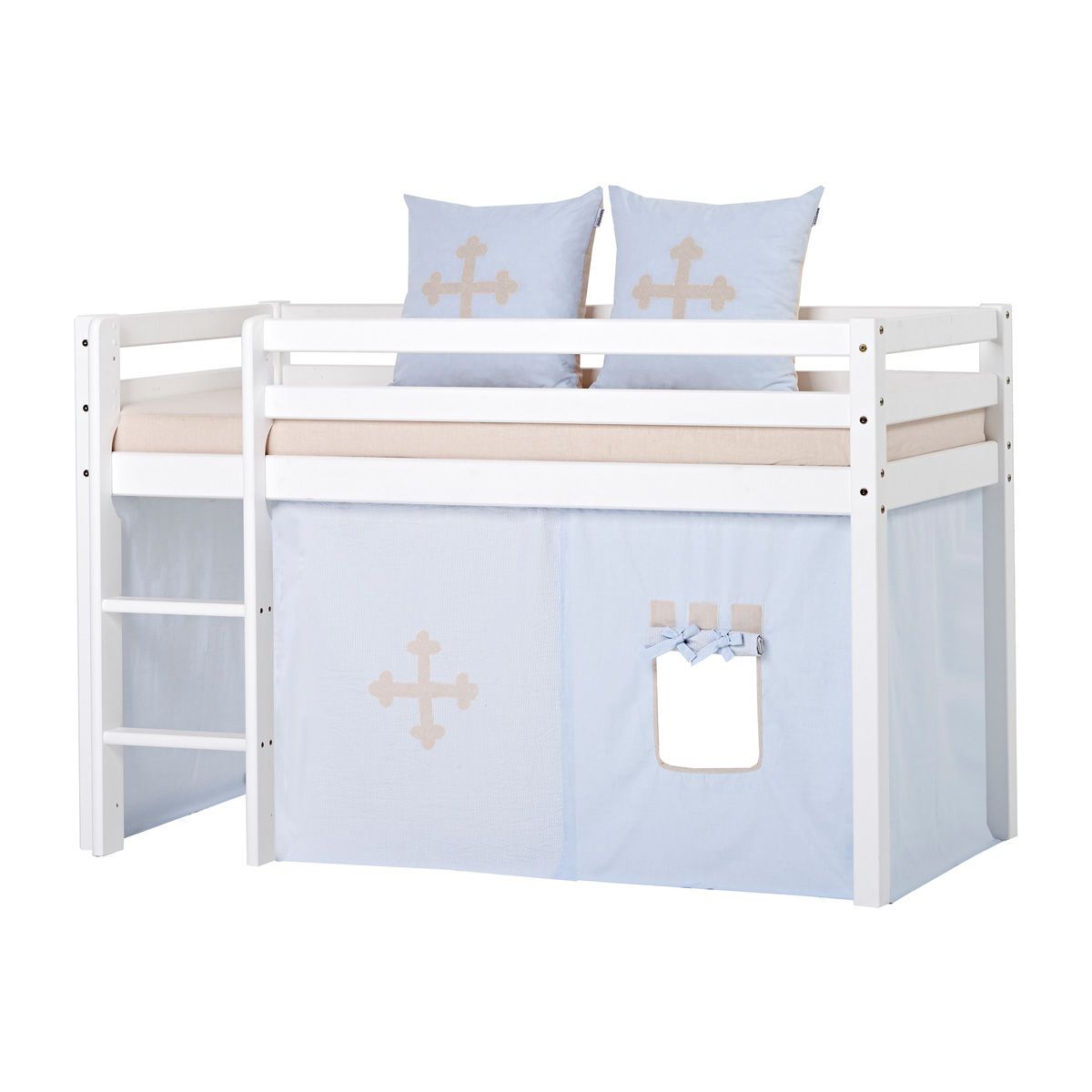Hoppekids Vorhang-Set für halbhohes Bett 70x160 cm Dessin FAIRYTALE KNIGHT - auch für Etagenbett
