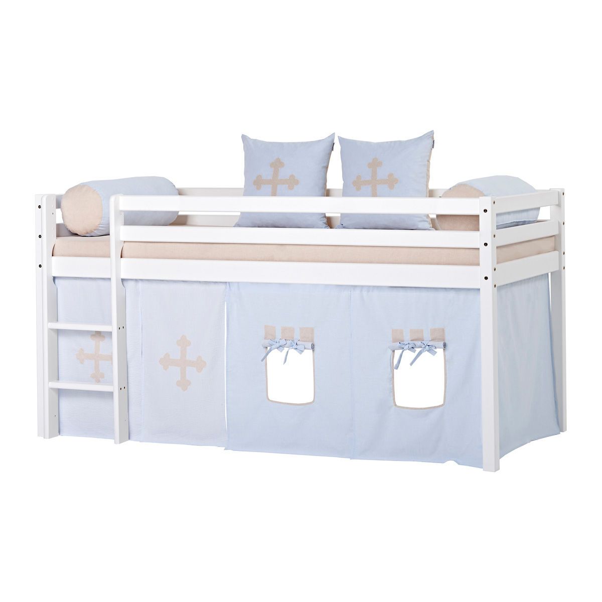 Hoppekids Vorhang-Set für halbhohes Bett 90x200 Dessin FAIRYTALE KNIGHT - auch für Etagenbett