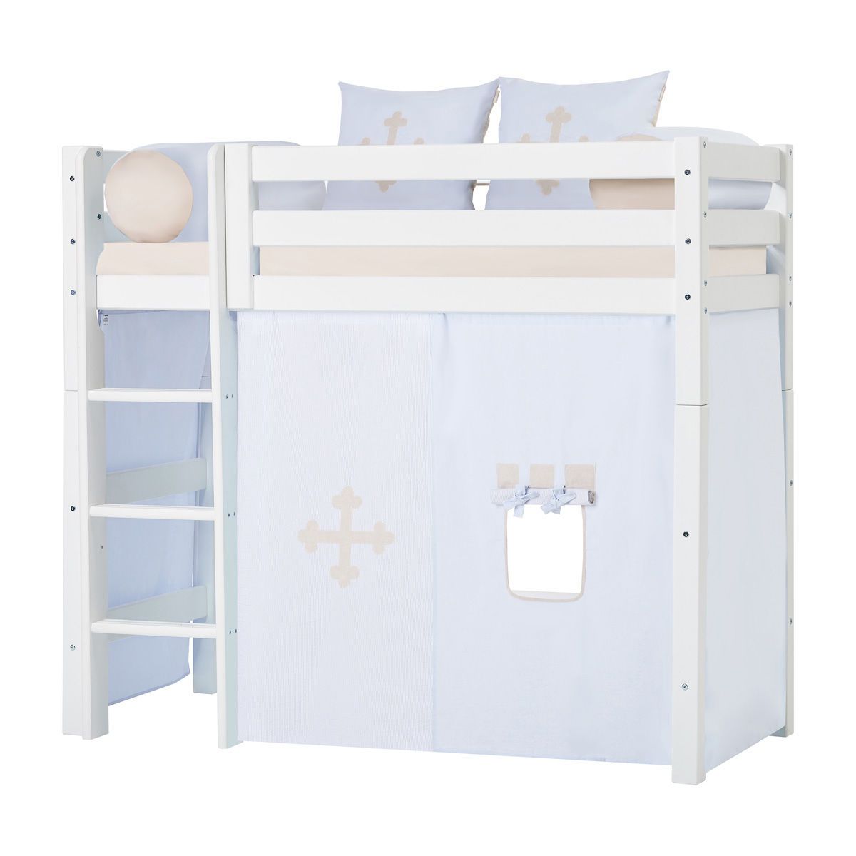 Hoppekids Vorhang-Set für mittelhohes Bett 70x160 Dessin FAIRYTALE KNIGHT