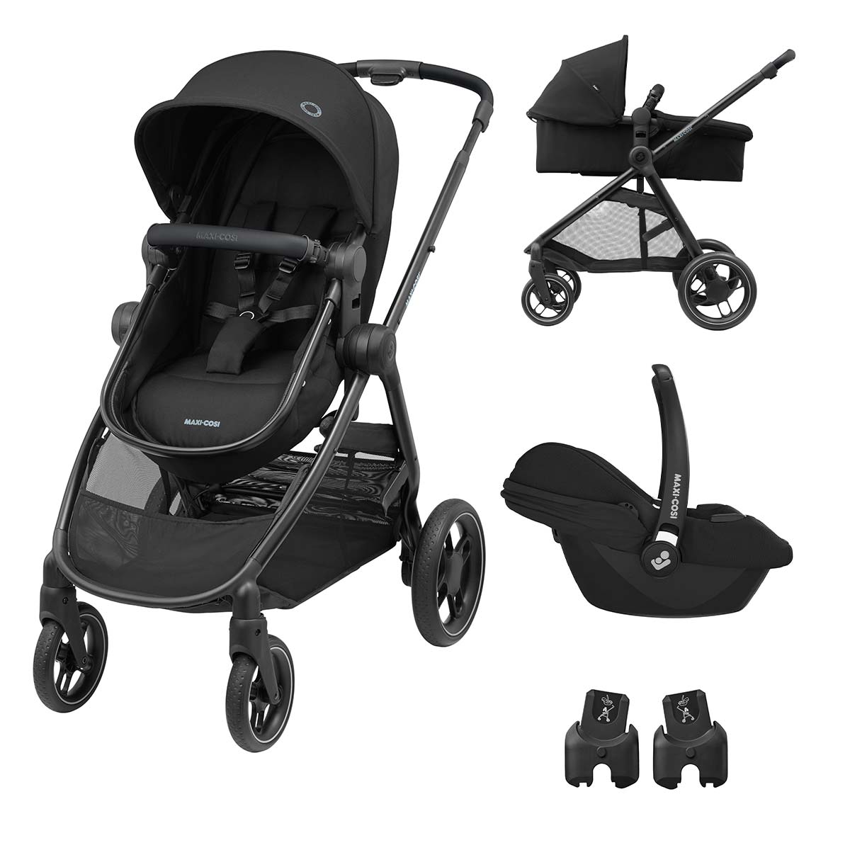 Maxi-Cosi Zelia3 Kinderwagen Set Essential Black ab Geburt bis ca 4 Jahre nutzbar