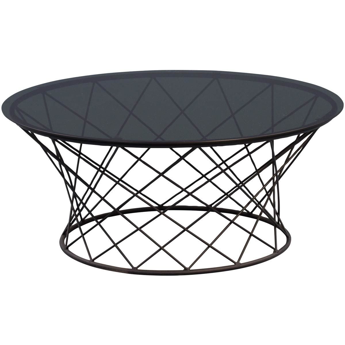 M2 Kollektion Couchtisch Noa Metall schwarz und Sicherheitsglas