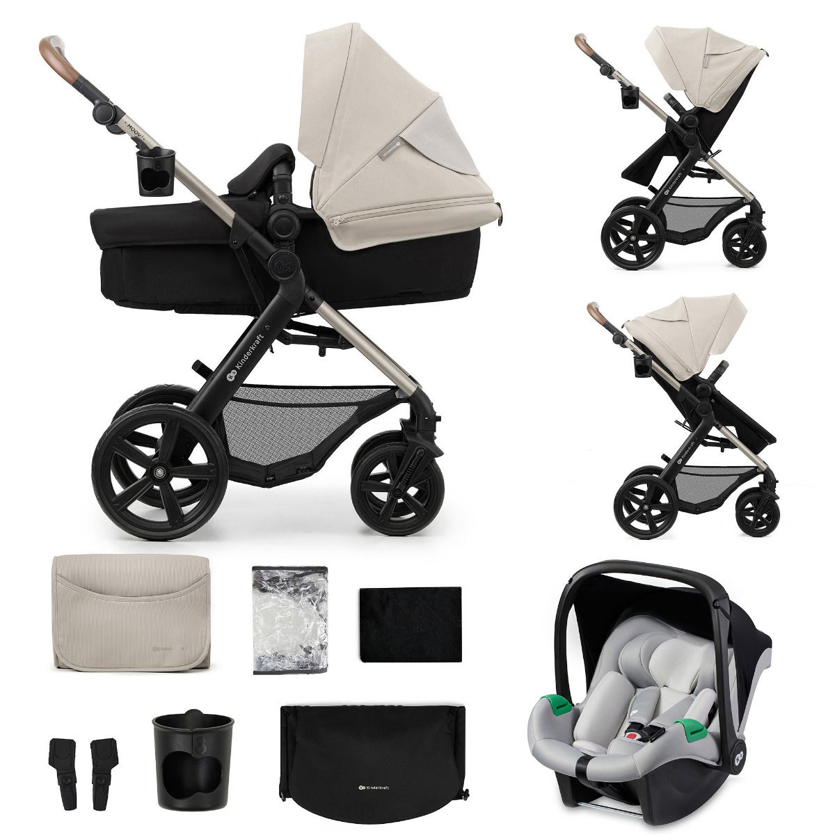 Kinderkraft Kinderwagen 3in1 MOOV 2 Moonlight Grey
