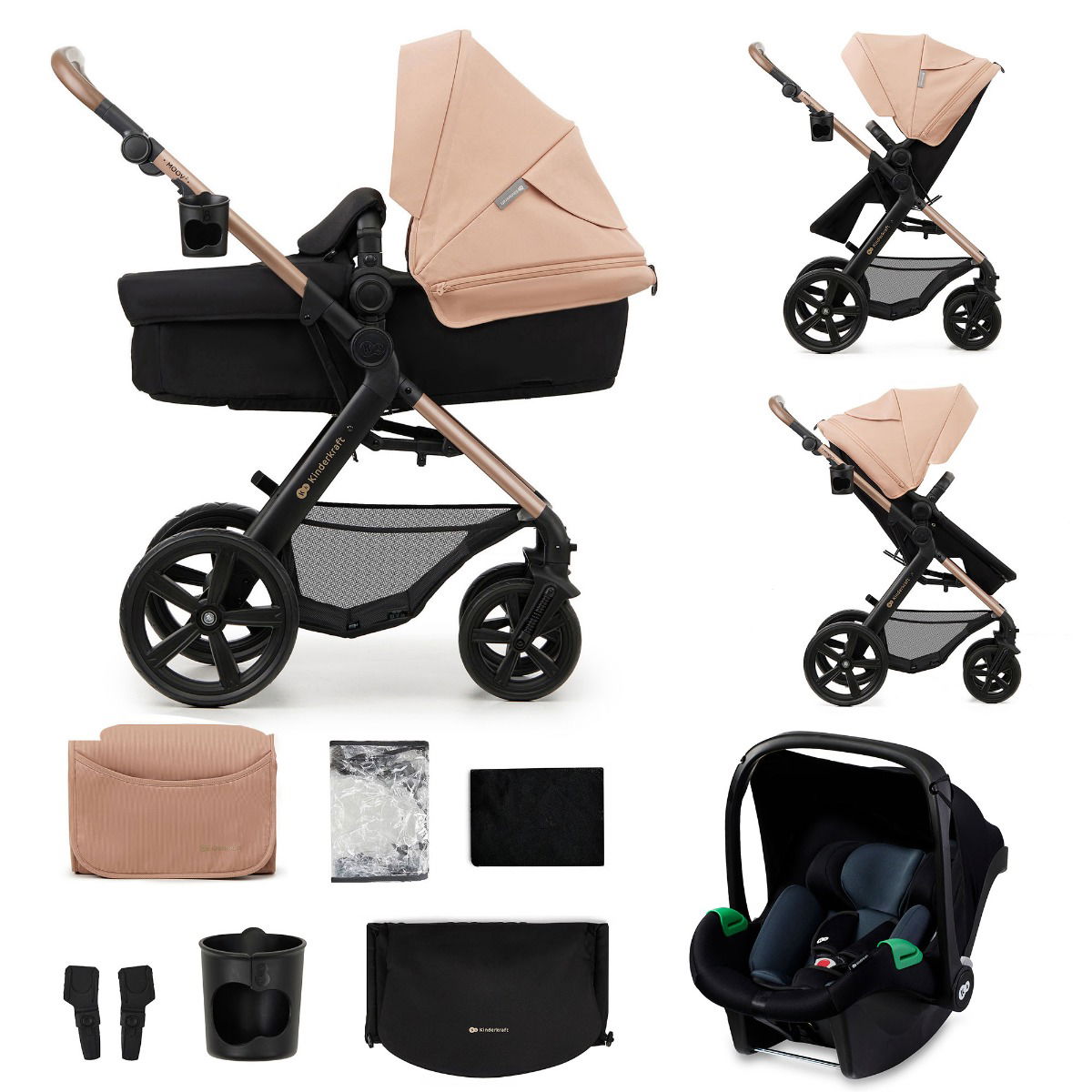 Kinderkraft Kinderwagen 3in1 MOOV 2 Sand Beige