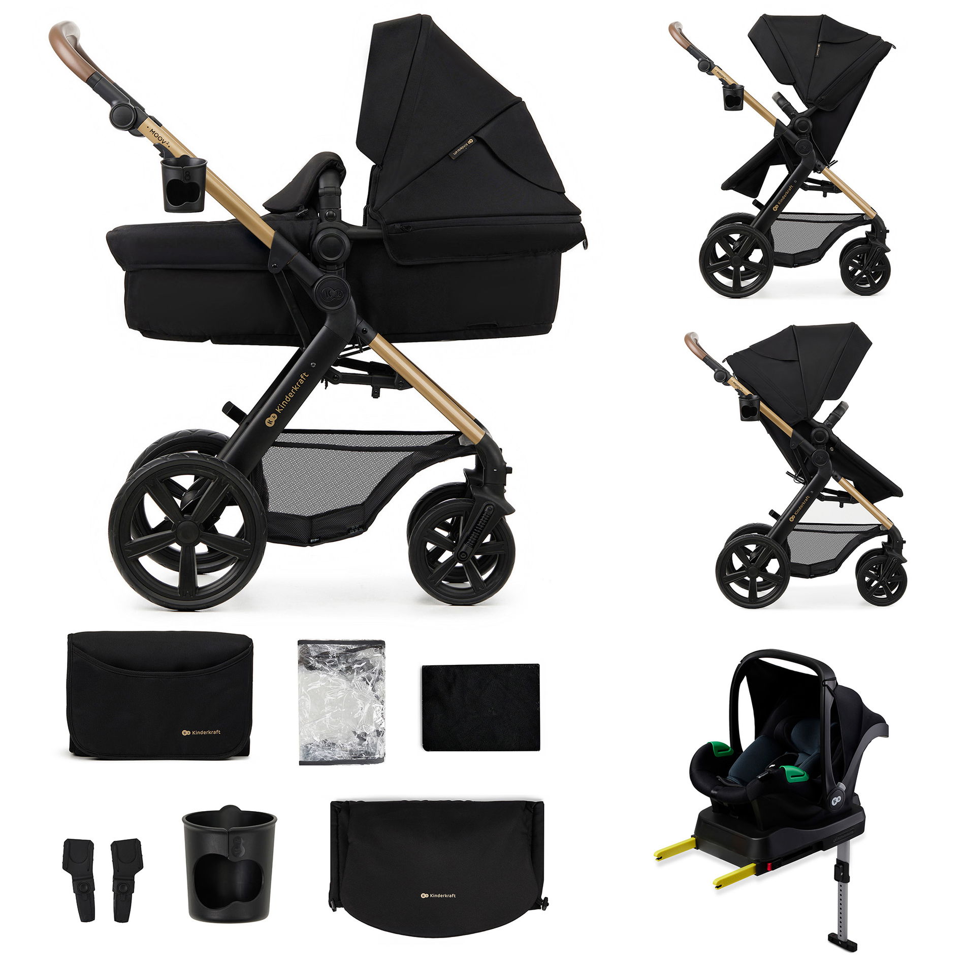 Kinderkraft MOOV 2 4in1 Kinderwagen Pure Black