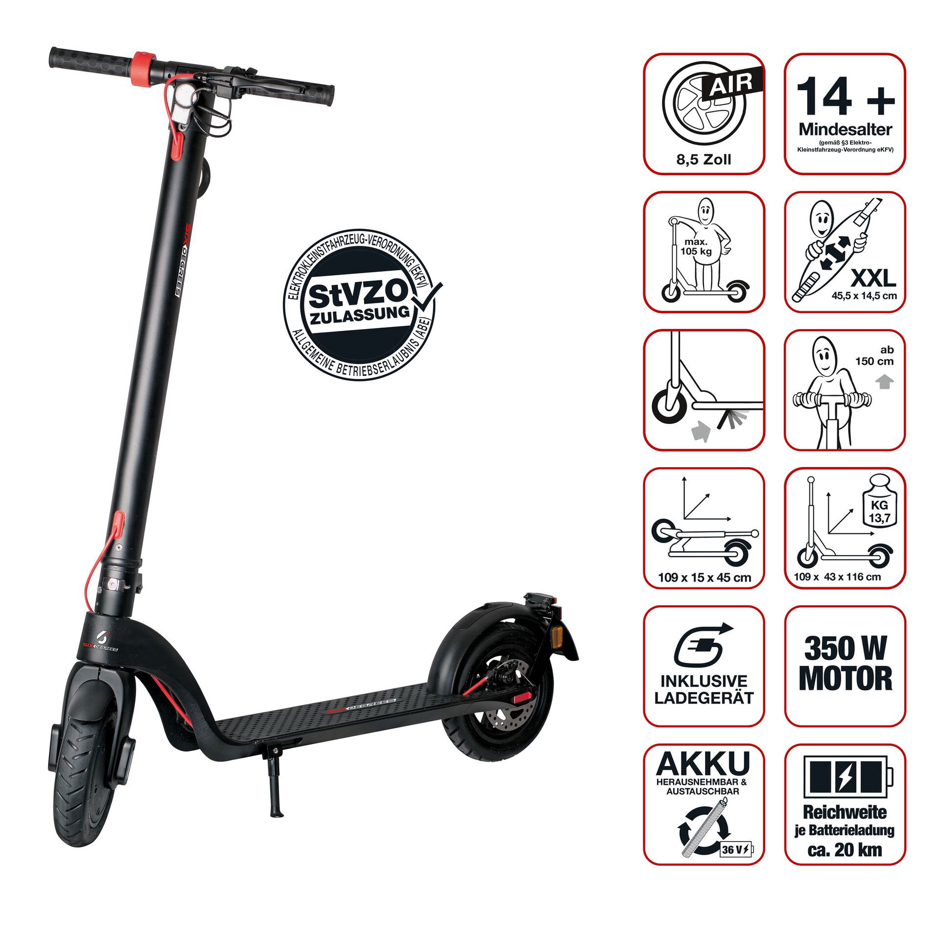 SIX DEGREES E-Scooter Velo E7