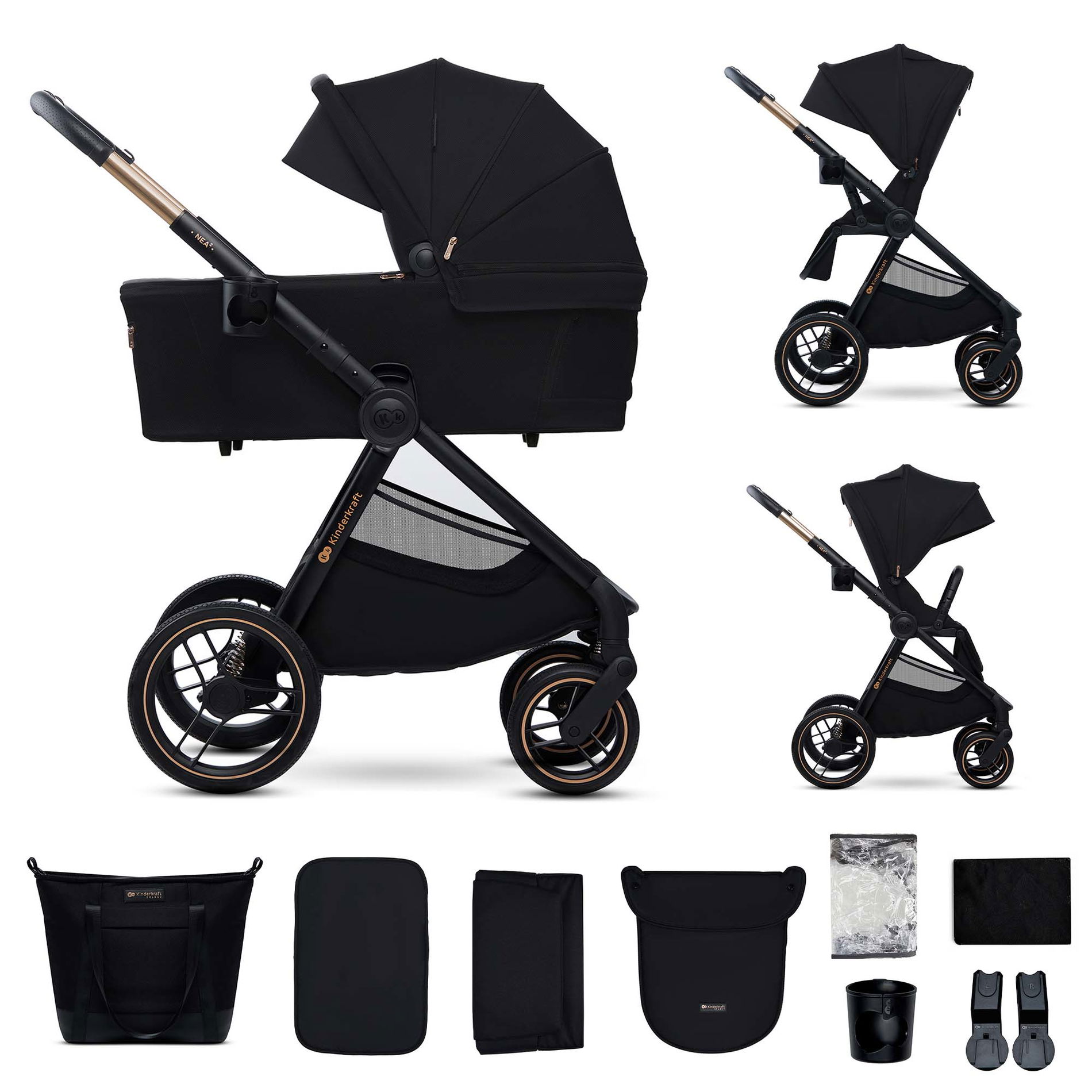 Kinderkraft NEA 2 Kinderwagen Midnight Black