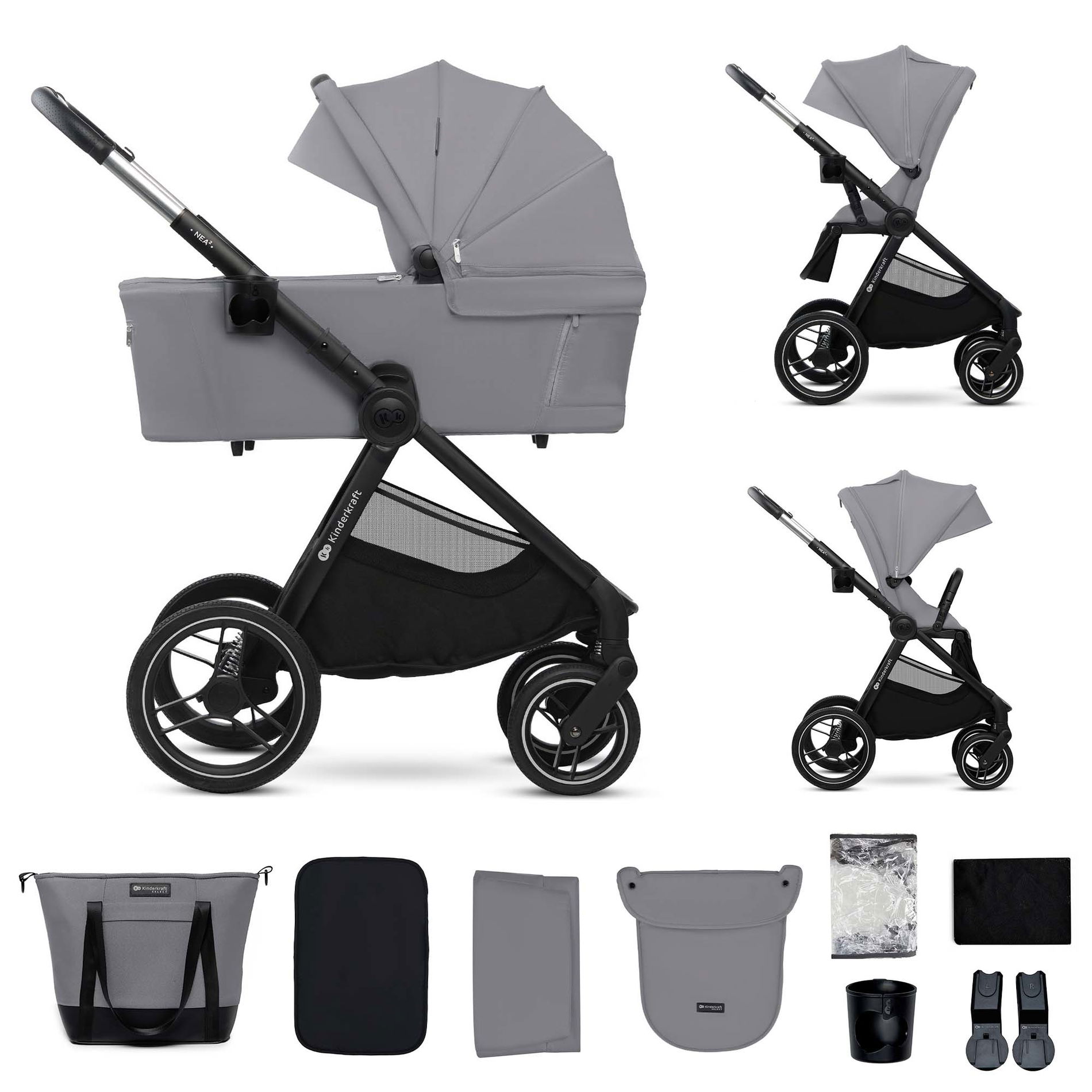 Kinderkraft NEA 2 Kinderwagen Platinium Grey