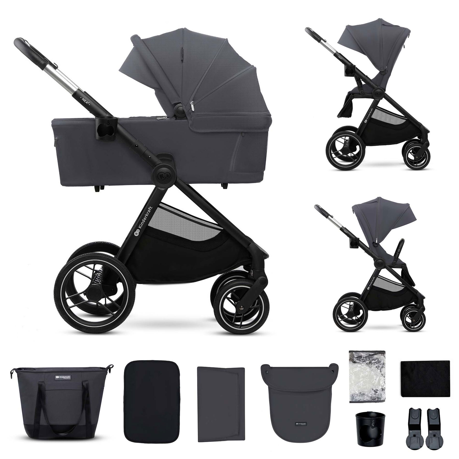 Kinderkraft NEA 2 Kinderwagen Deep Grey