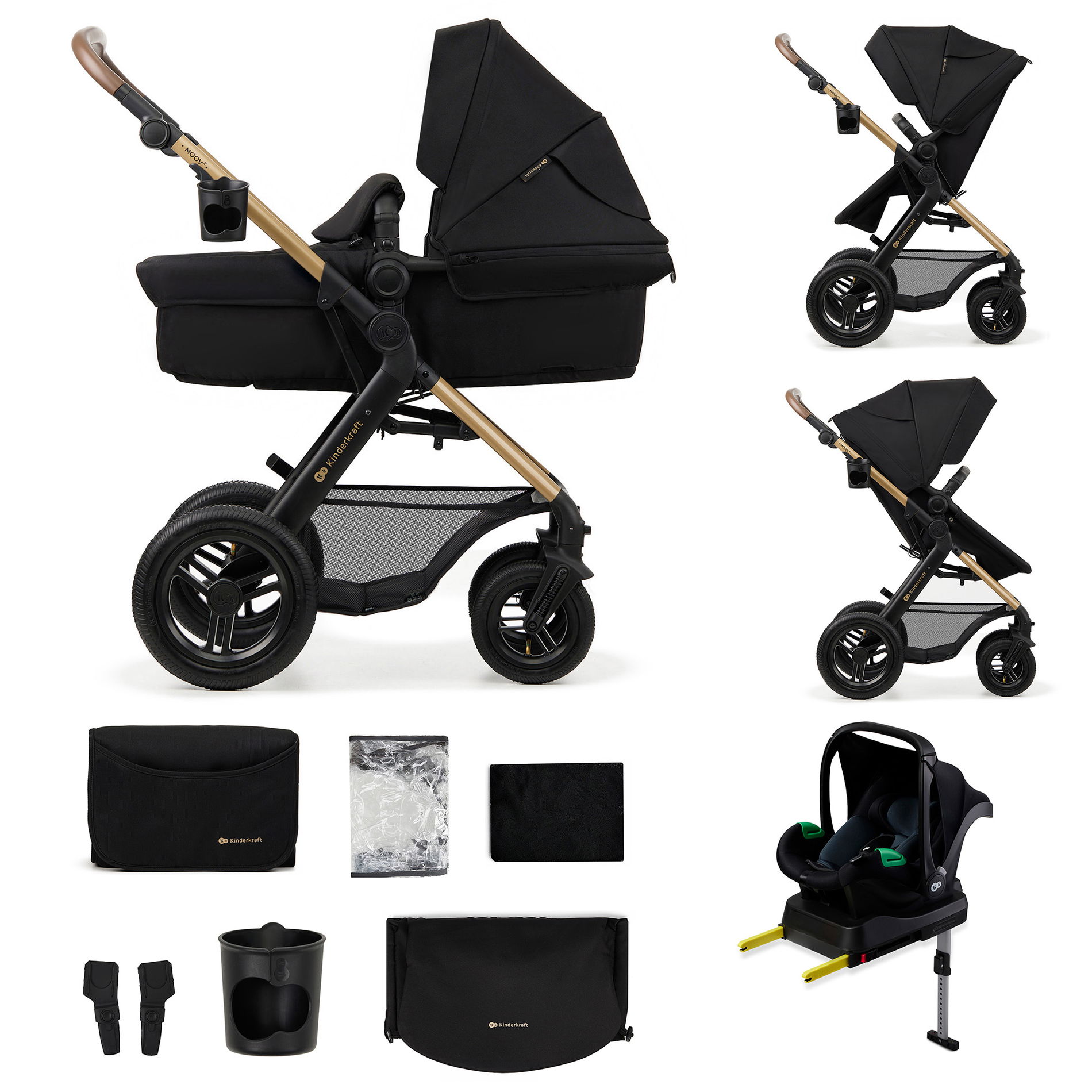 Kinderkraft MOOV 2 Air 4in1 Kinderwagen Pure Black