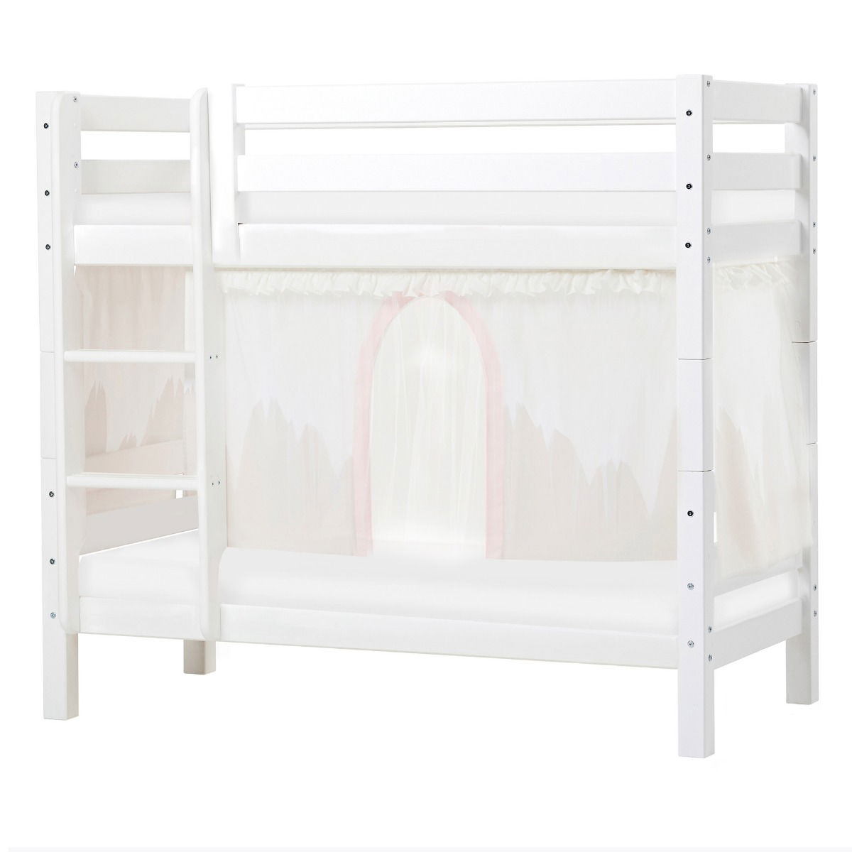 BUNDLE ECO Luxury Etagenbett 70x160 cm mit WINTER WONDERLAND Vorhang und ECO Luxury Matratze