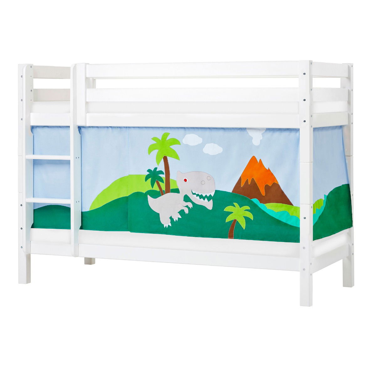 Hoppekids ECO Luxury Etagenbett 90x200mit DINOSAUR-Vorhang und ECO Luxury Matratze