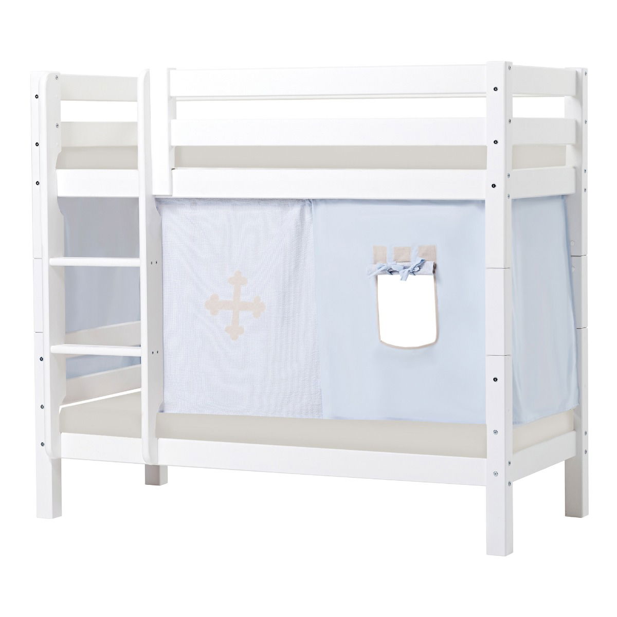 BUNDLE ECO Luxury Etagenbett 70x160 cm mit FAIRYTALE KNIGHT-Vorhang und Kaltschaum-Matratze