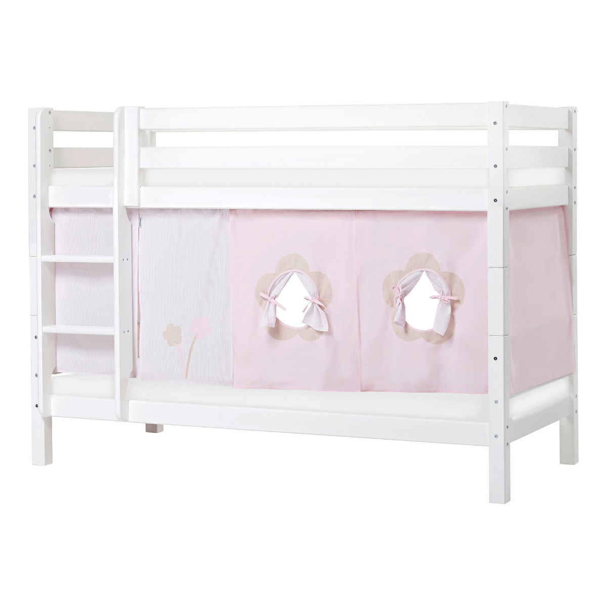 BUNDLE ECO Luxury Etagenbett 90x200 cm mit FAIRYTALE FLOWER-Vorhang und ECO Luxury Matratze