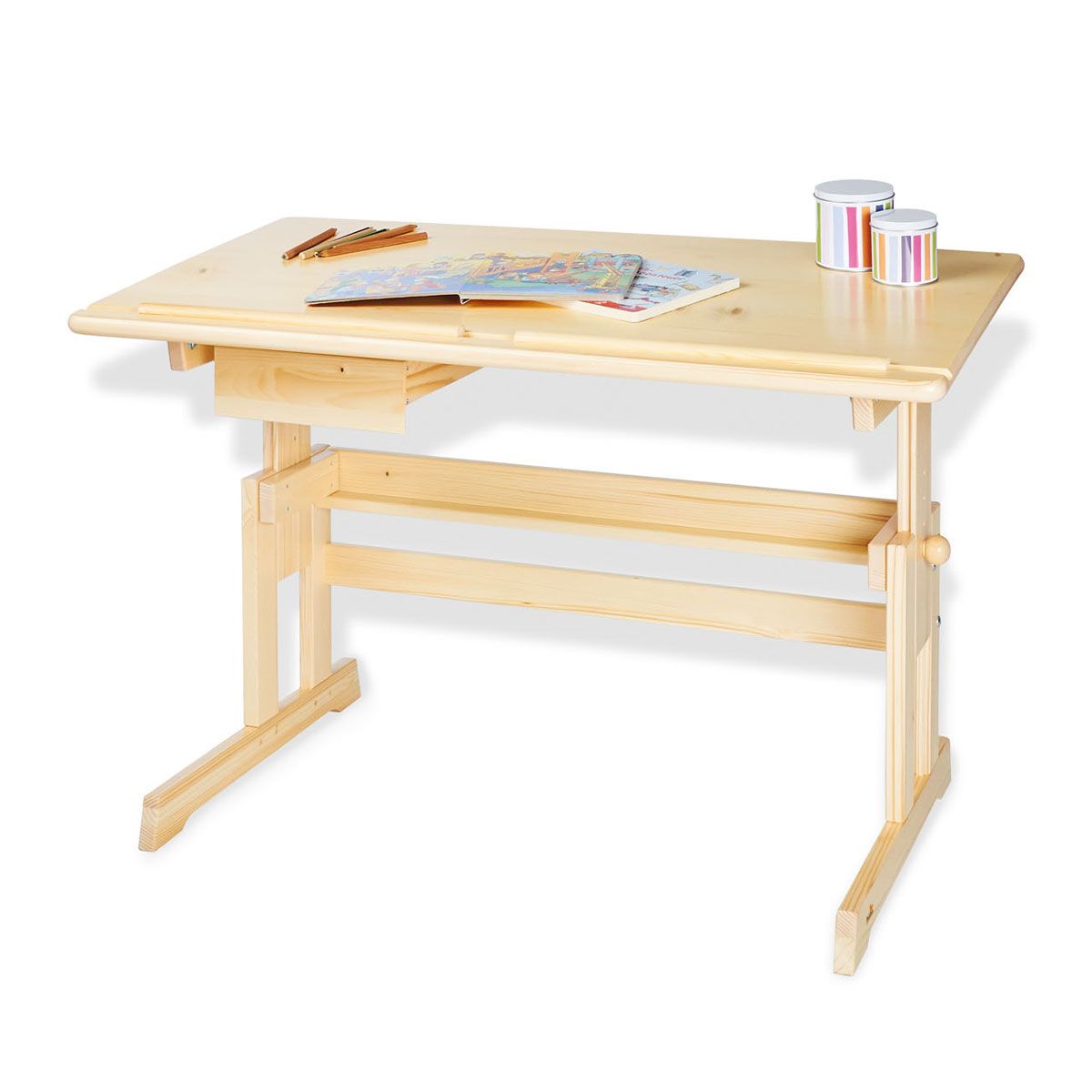 Pinolino 'Lena' Kinderschreibtisch, Fichte, klar lackiert, 1x Schubkasten, 109cm x 58cm