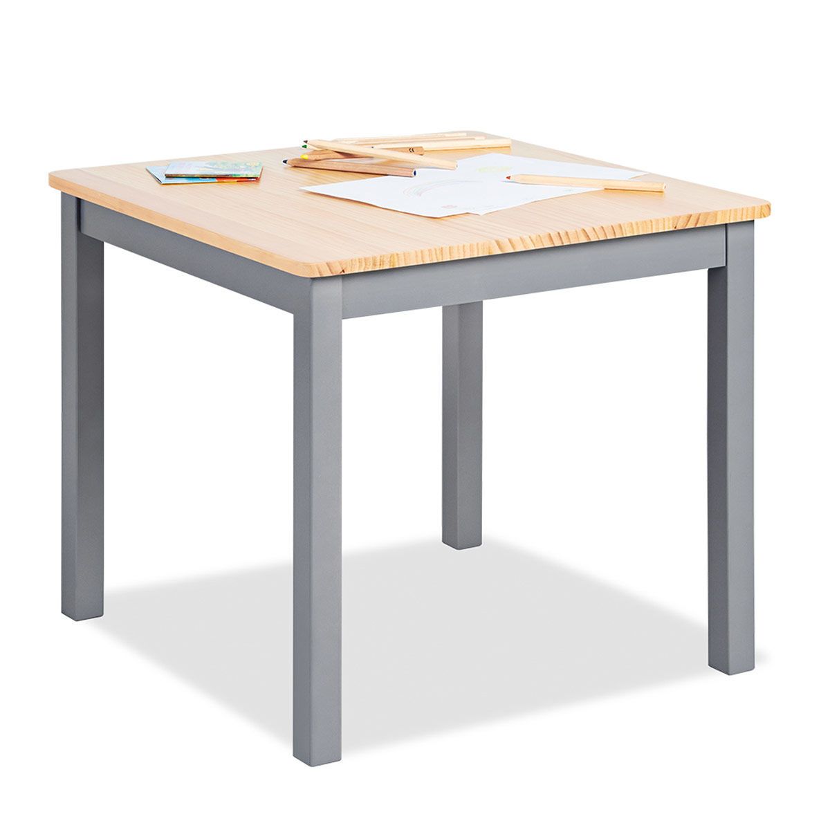 Pinolino Kindertisch Fenna grau/natur Kiefer massiv - zum Toppreis