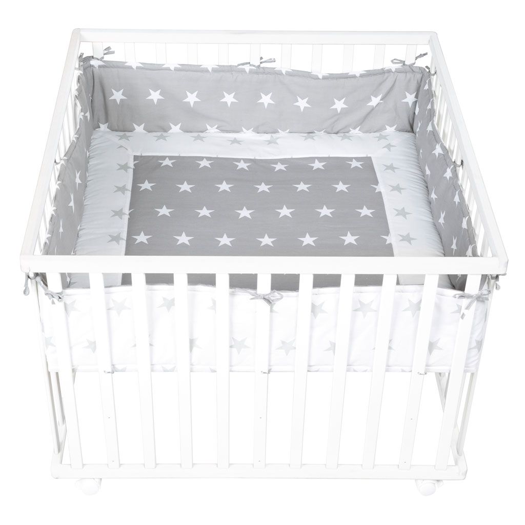 Roba Laufgitter Cosiplay Little Stars bicolor, 100x100 cm, BIO Buche massiv