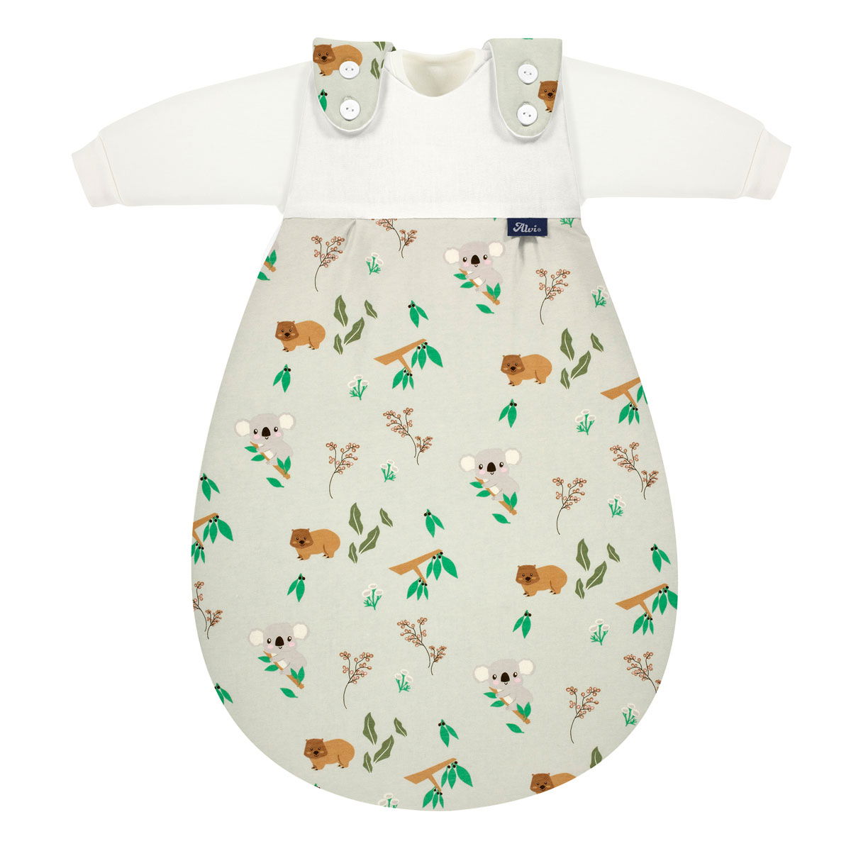 Alvi Baby Mäxchen BIO-Baumwoll-Jersey Koalas World 034-3 - 3-tlg. Schlafsack - Größe wählen