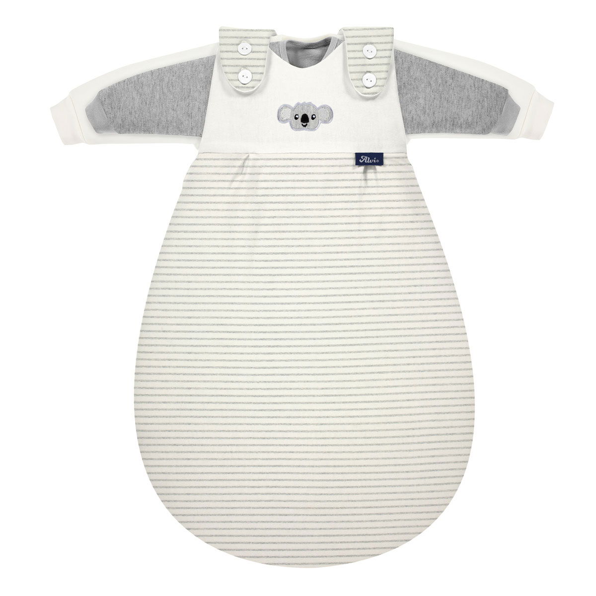 Alvi Baby Mäxchen BIO-Baumwoll-Jersey Ringlets Koala gray - 3-tlg. - Größe wählen