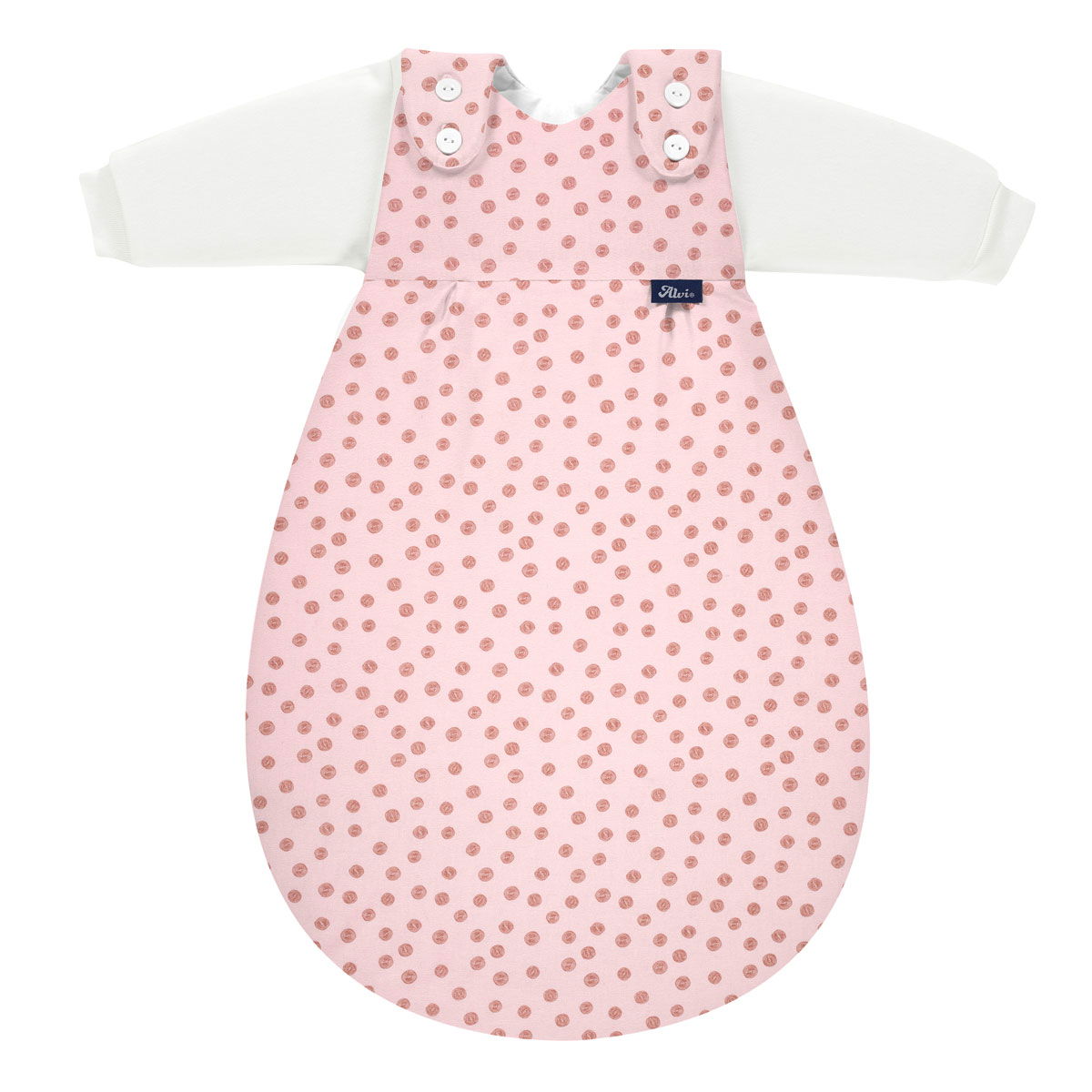 Alvi Baby Mäxchen BIO-Baumwoll-Jersey Curly Dots 040-2 - 3-tlg. Schlafsack - Größe wählen