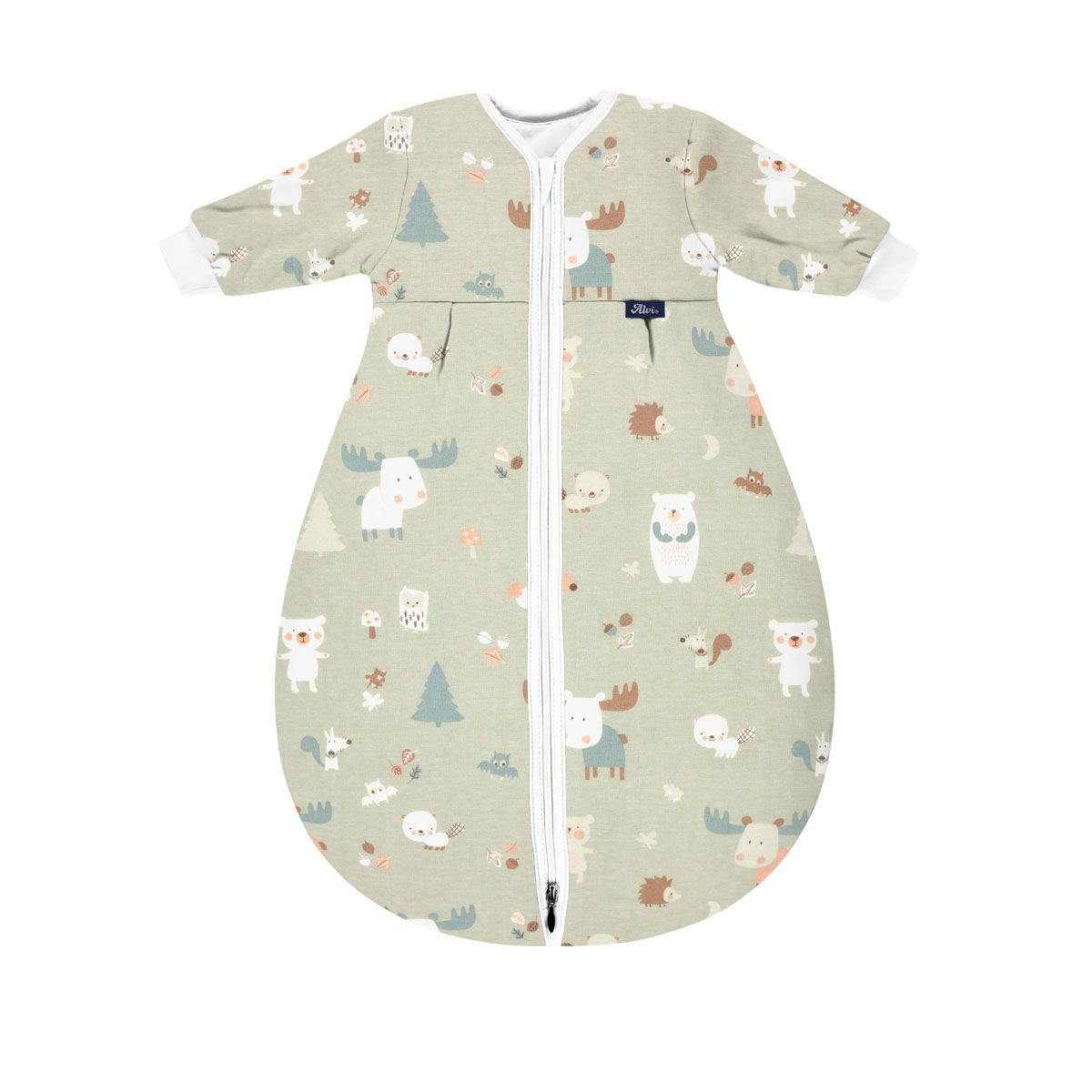 Alvi Kugelschlafsack Mäxchen Thermo mit Arm Baby Forest - Größe 70-110 cm wählbar