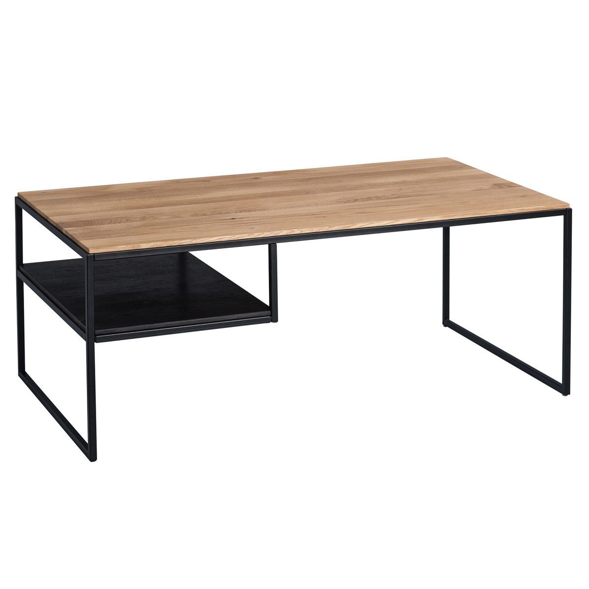 M2 Kollektion Couchtisch Lias Wildeiche massiv | Gestell Metall schwarz