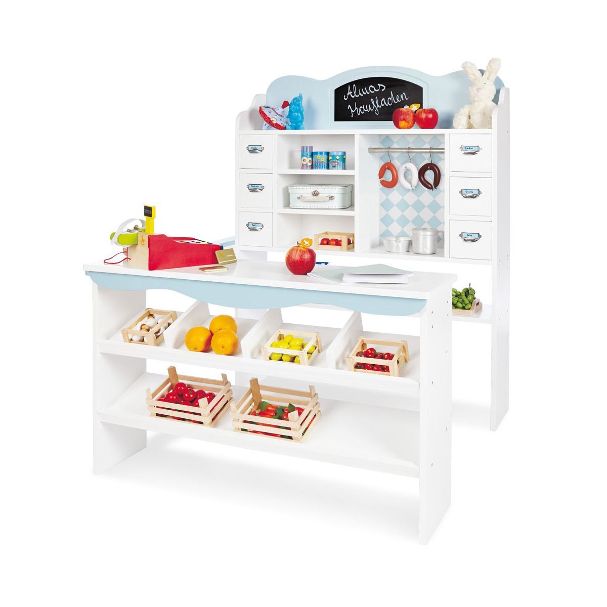 Pinolino Kaufladen Alma MDF weiß mit kleiner Maltafel - zum Toppreis