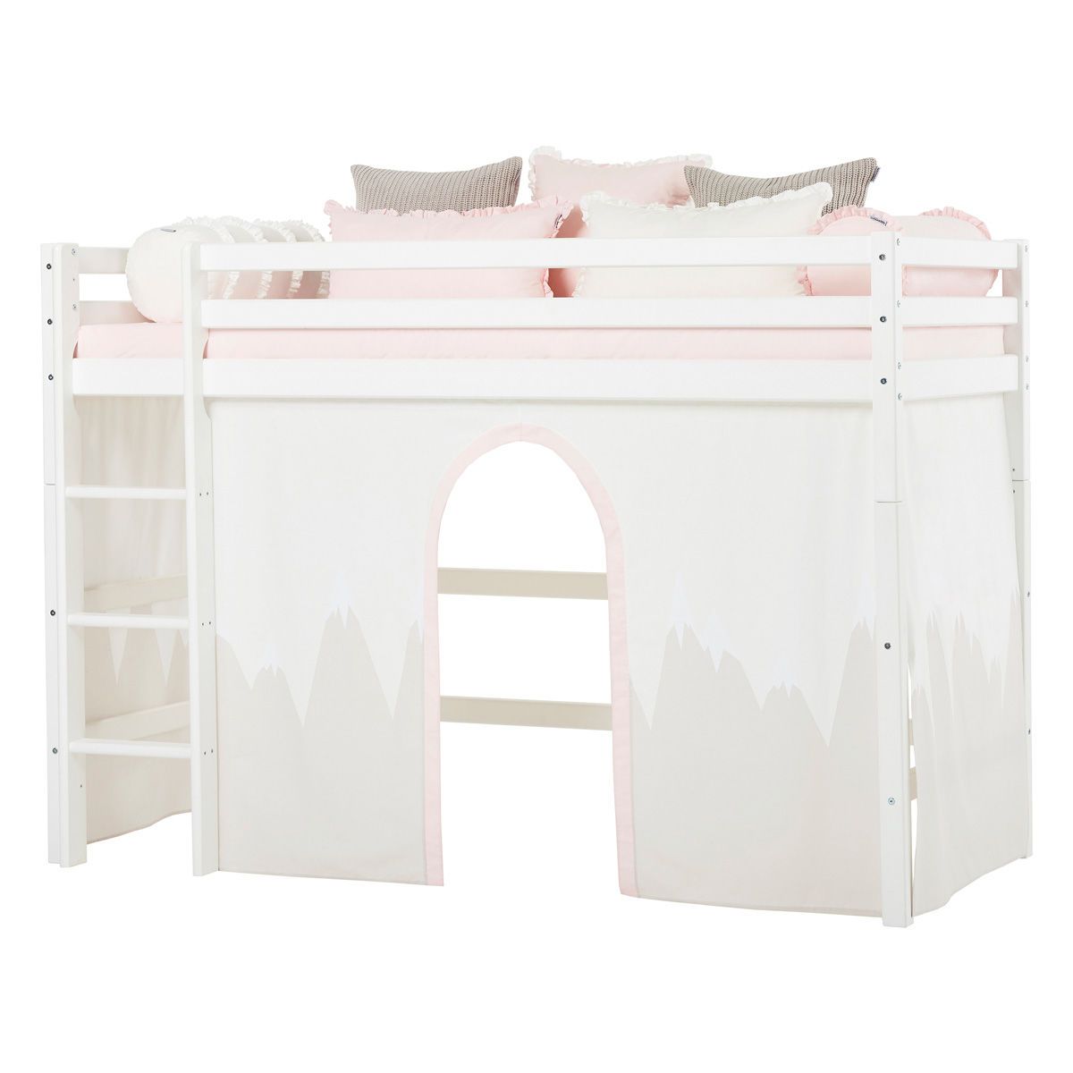 Hoppekids Vorhang-Set für mittelhohes Bett 90x200 Dessin WINTER WONDERLAND