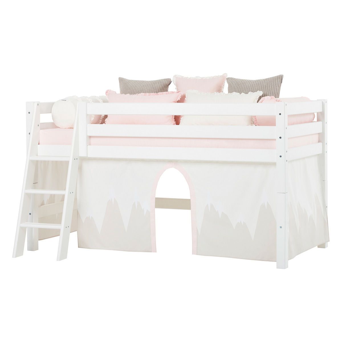 Hoppekids Vorhang-Set für halbhohes Bett 90x200 Dessin WINTER WONDERLAND - auch für Etagenbett