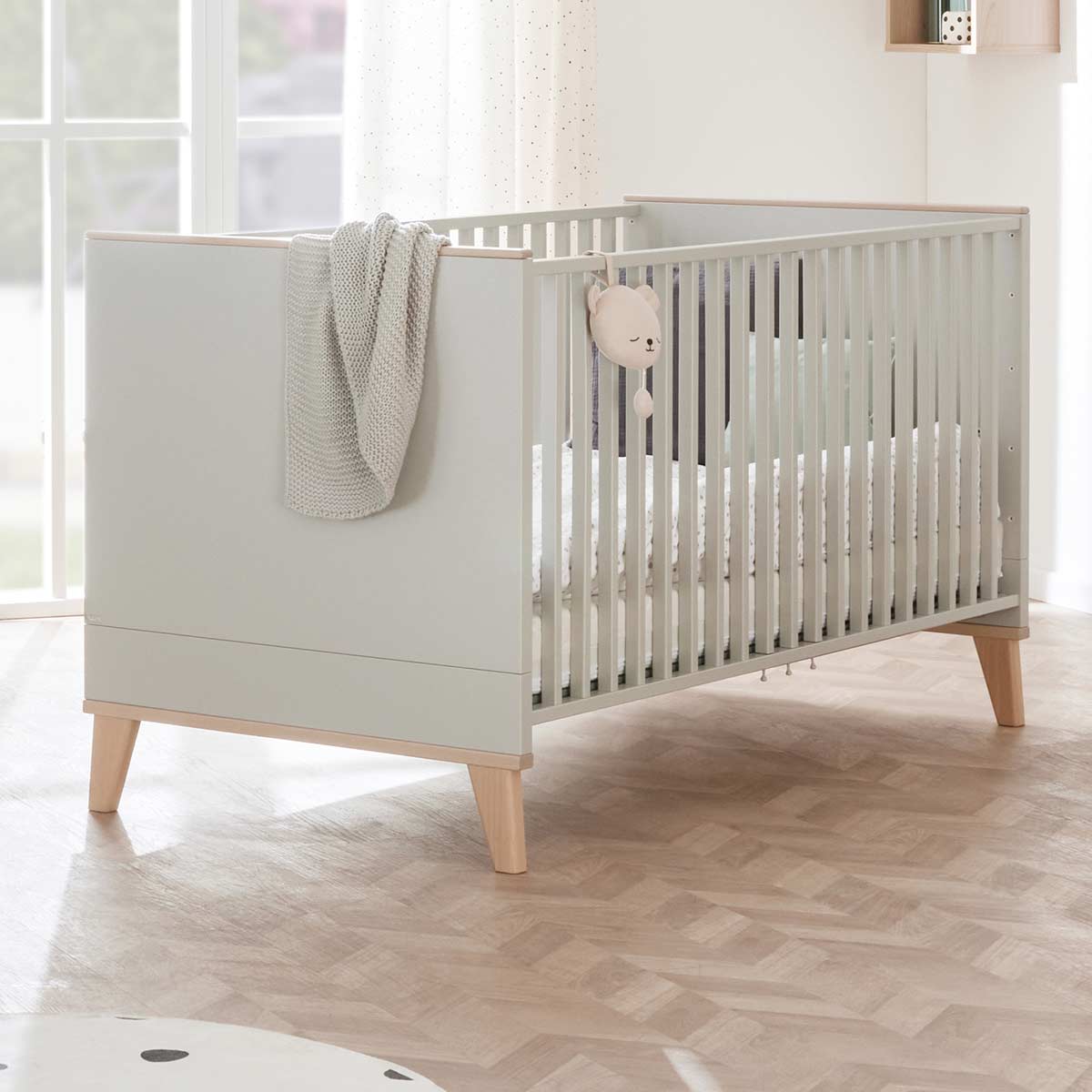 Paidi Fiene Kinderbett 70x140 cm Kieselgrau/Scandinavian Wood