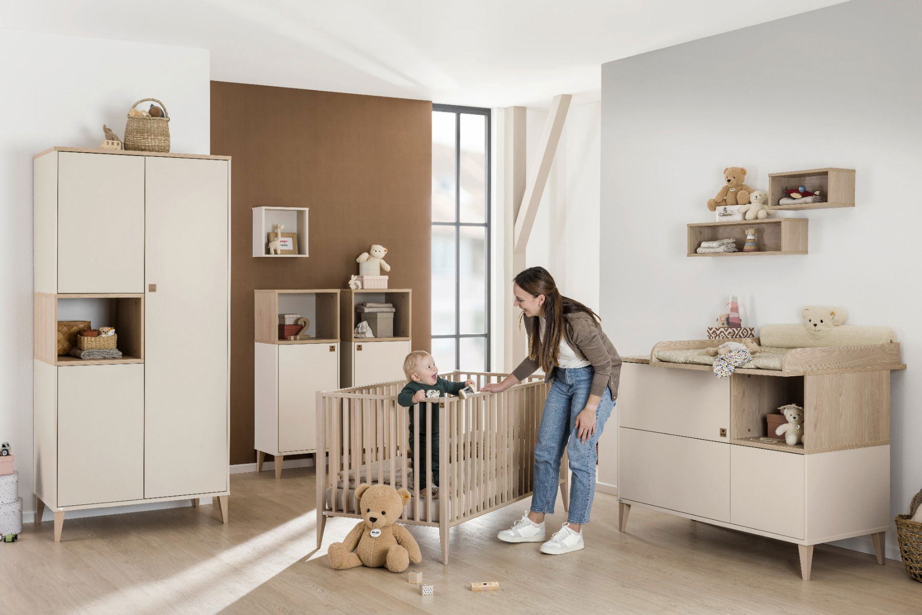Paidi Mila & Ben Kinderzimmer 3-türig Cashmere-Beige / Scandinavian-Wood
