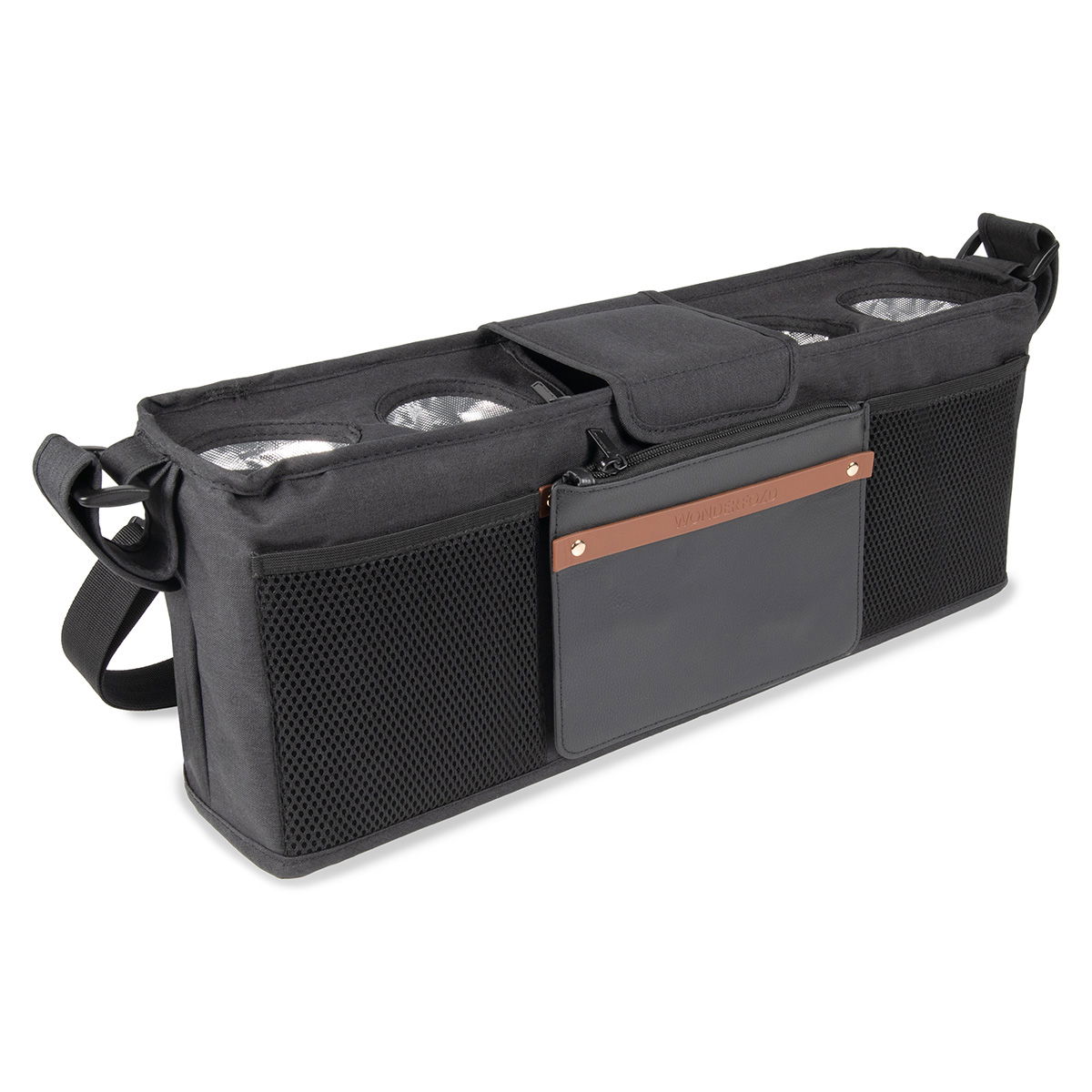 WonderFold isolierter Getränkehalter 4-Fächer - Schwarz