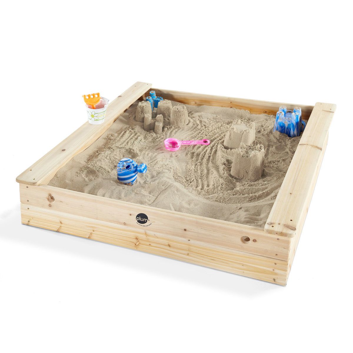 Plum quadratischer Sandkasten aus Holz aus hochwertigem, nachhaltig angebautem Holz