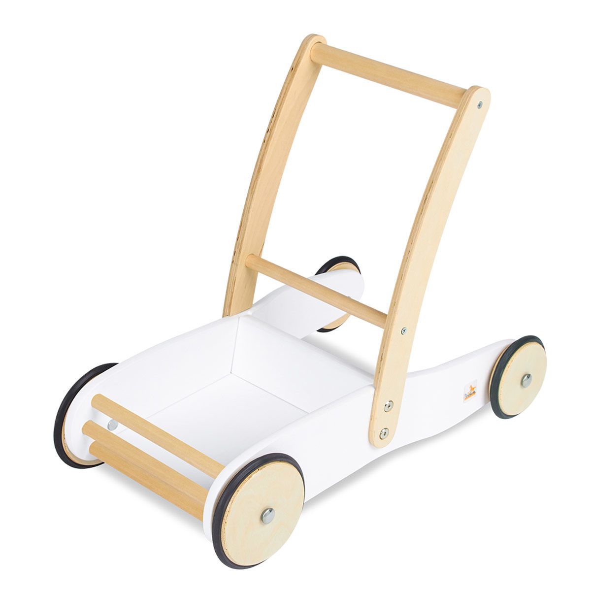 Pinolino Lauflernwagen Uli weiß Buche massiv - mit Bremssystem
