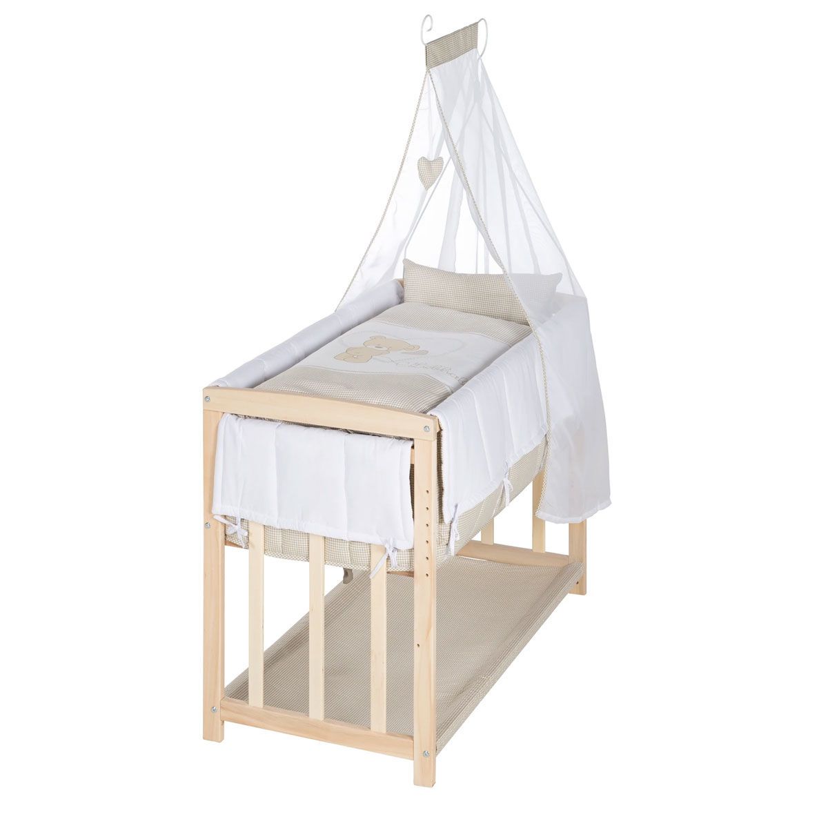Roba Stubenbett 4 in 1 Liebhabär inkl. Nestchen, Bettwäsche, Matratze & Himmel