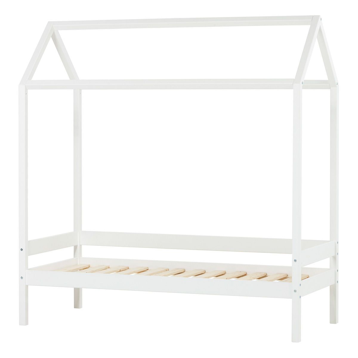Hoppekids ECO Comfort Hausbett weiß Kinderbett in 70 x 160 cm - mit Hausdach