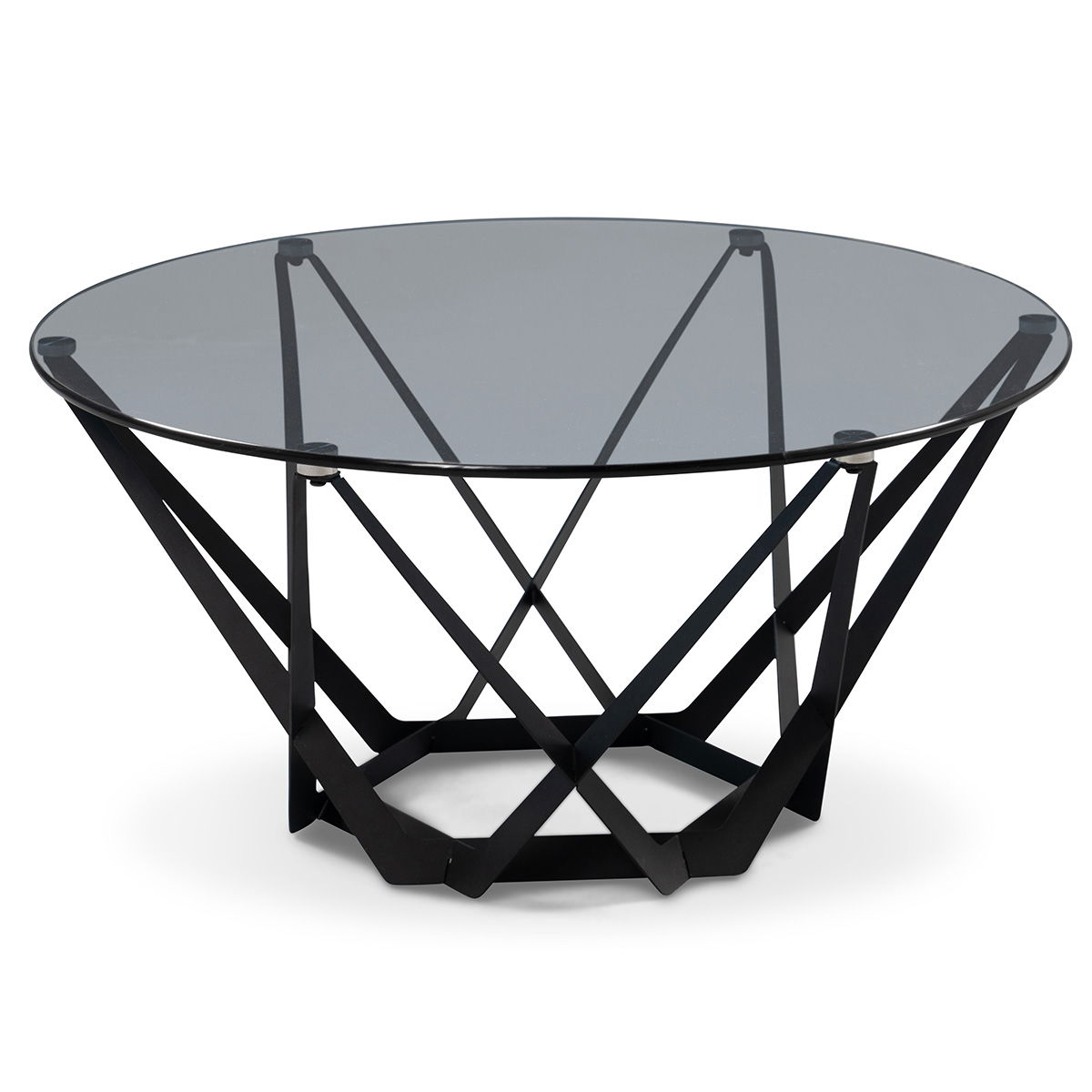 M2 Kollektion - Mia 2 Couchtisch, Sicherheitsglas Grau / Gestell: Metall Schwarz